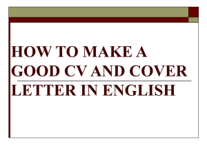how to make good cv and cover letter in english