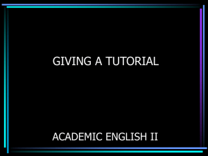 How to Give a Tutorial
