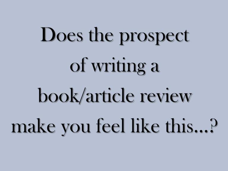 purpose of writing a book review