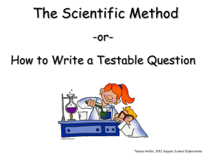 How to Write a Testable Question PPT
