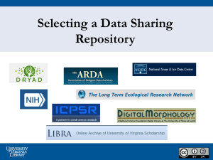 Selecting a Data Sharing Repository - University of Virginia Library