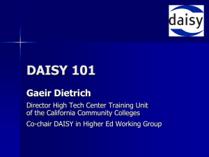 daisy 101 - High Tech Center Training Unit