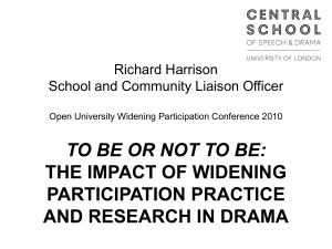 the impact of widening participation practice and research in drama