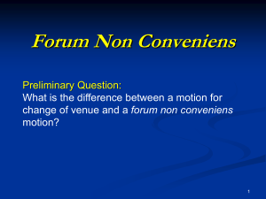 Forum Non Conveniens Power Point Presentation
