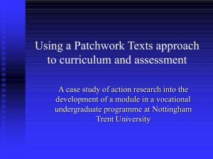 Using a Patchwork Text approach to curriculum and assessment