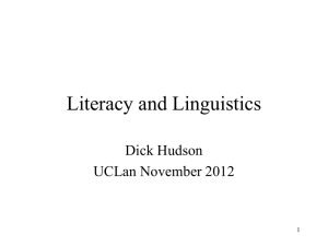 Linguistics and literacy - UCL Division of Psychology and Language