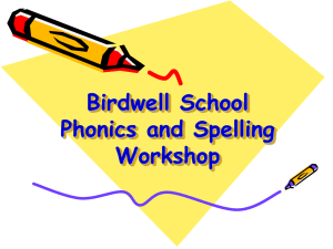 Phonics workshop - Birdwell Primary School