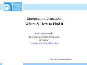 How To Find EU Information, PPT Presentation