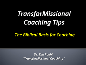 Coaching Tips #10 Biblical Basis for Coaching