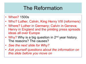 The Reformation - Portlaoise College