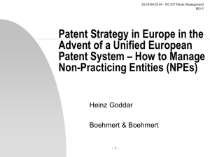 Patent Prosecution Patent Prosecution in Europe