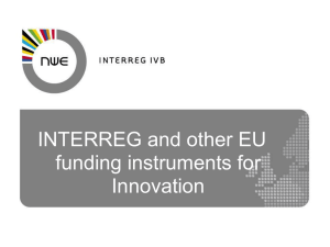 NWE and other EU funds for Innovation