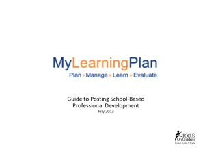 MyLearningPlan - Posting School Based PD