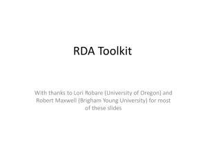 RDA Toolkit