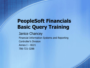 Basic Query in PeopleSoft Financials