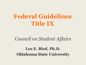 Federal Guidelines, Title IX - Oklahoma State Regents for Higher