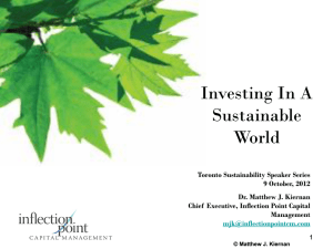 Investing in a Sustainable World - Toronto Sustainability Speaker