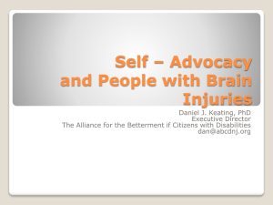 Self – Advocacy People with Brain Injuries