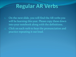 Regular AR Verbs