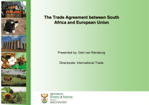 The Trade Agreement between South Africa and European Union