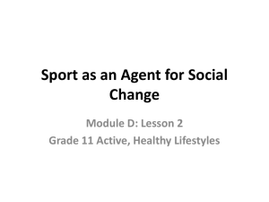 Sport as an Agent for Social Change