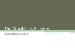 The Crucible as Allegory and writing