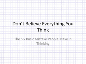 Don`t Believe Everything You Think