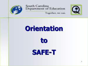 Teacher Orientation - SAFE-T