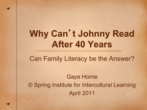 Why Can`t Johnny Read After 40 years