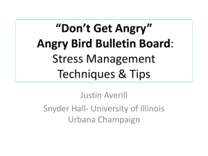 “Don`t Get Angry” Stress Management Techniques