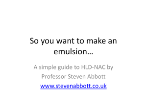 So you want to make an emulsion…