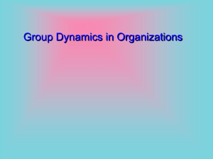 Group Dynamics in Organizations