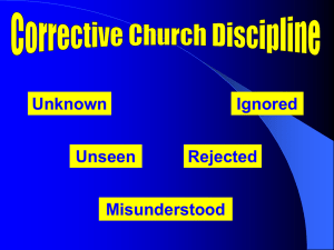 Corrective Church Discipline - Walton Chapel Church of Christ