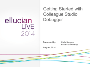 Getting Started with Colleague Studio Debugger