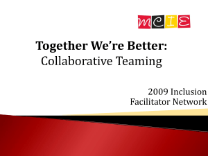 Together We`re Better: Collaborative Teaming - CTE