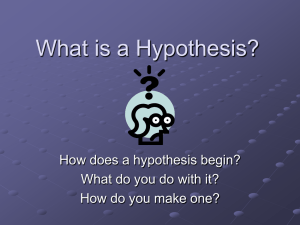What is a Hypothesis? - Garnet Valley School District
