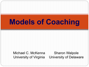 Models of Coaching - Curry School of Education