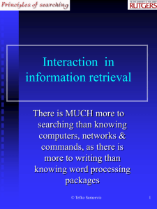 IR interaction - School of Communication and Information