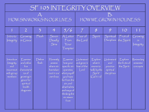 SF 103 INTEGRITY OVERVIEW A. HOW SIN WORKS IN OUR LIVES