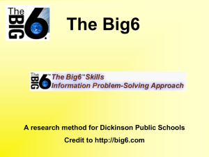 Mrs. Fisher`s Big6 ppt - Dickinson Public Schools