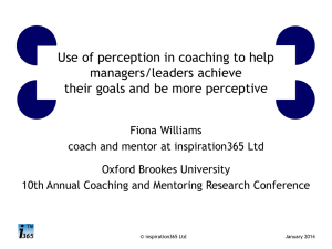 Use of perception in coaching to help managers/leaders achieve