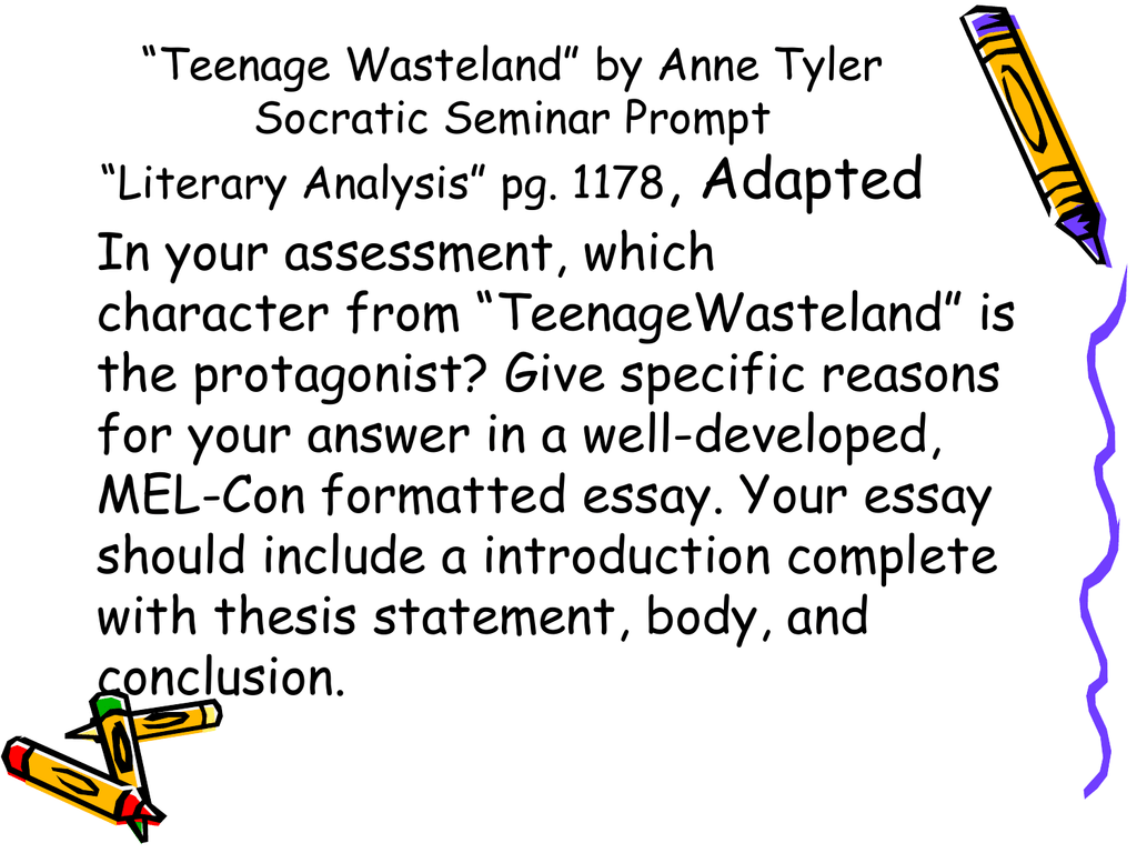 Реферат: Teenage Wasteland Essay Research Paper The book