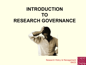 Introduction to Research Governance