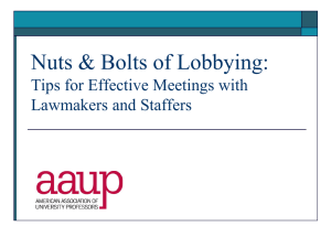 Nuts & Bolts of Lobbying