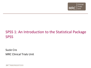 An Introduction to the Statistical Package SPSS