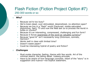 Flash Fiction (Fiction Project Option #7) 250