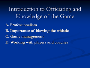 Introduction to Officiating and Knowledge of the Game