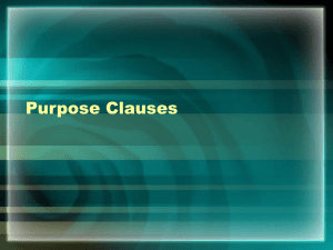 Chapter 28 – Purpose Clauses
