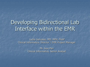 Developing Bidirectional Lab Interface within the EMR