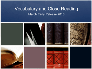 Vocabulary and Close Reading